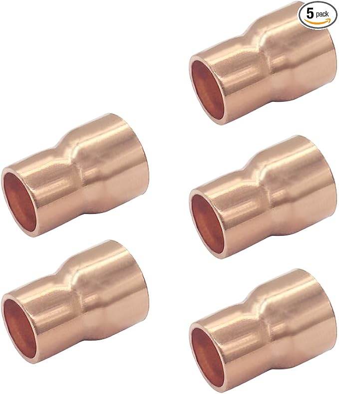 Joywayus 5PCS 1" x 1/2" ID Copper Sweat Reducer Coupling Pipe Fitting Pressure by Joywayus