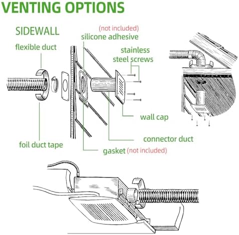 3"Dryer Vent Kit Through Wall w/Hose/Duct Connector/Wall Plate, 9ps Vent Kit - Image 6