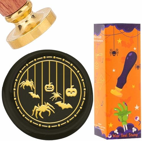 CRASPIRE Halloween Wax Stamp Bat Wax Seal Stamp 3cm Retro Vintage Spiders Bats by CRASPIRE