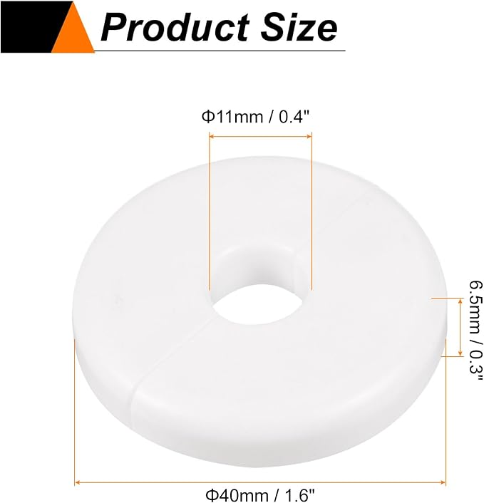 HARFINGTON 2pcs Wall Split Flange 11mm/0.4" Self-Adhesive Plumbing Cover Plates - Image 2