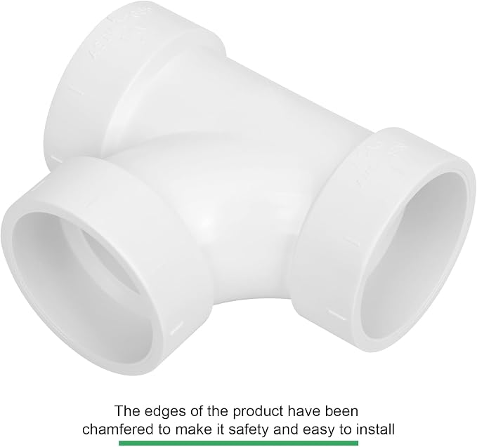 4Pack 1-1/2IN PVC DWV Sanitary Tee 3-Way PVC Pipe Fittings Adapter Furniture - Image 5