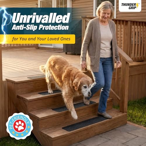 Outdoor Stair Treads Non-Slip 24" x 4" 15-Pack Waterproof 80-Grit Grip Tape - Image 6