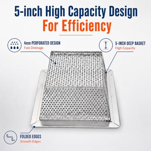 Leyso High Capacity Stainless Steel Floor Sink Basket Top-Hang Strainer - Image 3