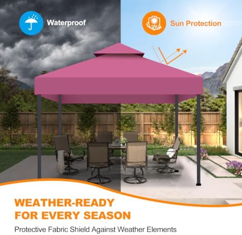 10x10 Canopy Replacement Top Cover Canopy Top Replacement Double Layer Vented - Image 3