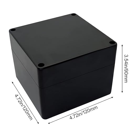 ABS Plastic Electrical Project Case Power Junction Box, Project Box Black 4.7" - Image 4