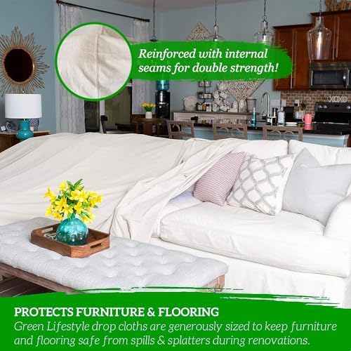 GREEN LIFESTYLE All Purpose Canvas Drop Cloths - Image 3