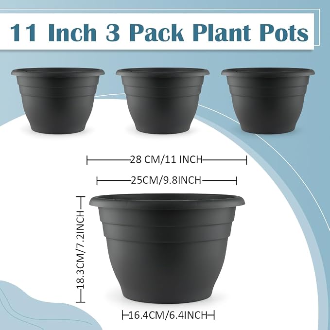 RooTrimmer 3 Pack 11 Inch Plant Pots - Image 5