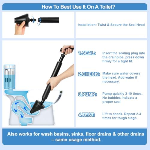 Toilet Plunger & Bathroom Plunger, Toilet Brush and Plunger Set - Image 5