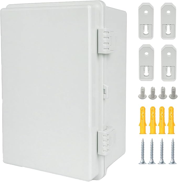 Junction Box, Hinged Cover IP67 Waterproof ABS Project Box by Otdorpatio