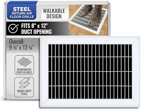 Fits 8x12 and 12x8 Duct Opening | Return Air Floor Grille by Handua | Walkable by Handua