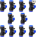 1/2" OD Push to Connect Tee Fitting 3 Way T Shape Quick Push Lock Adapter by Metaland