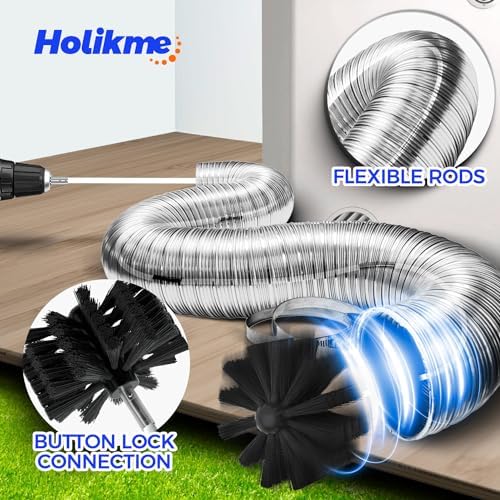 Holikme 32 Feet Dryer Vent Cleaner Kit, Upgrade Flexible Lint Brush - Image 4