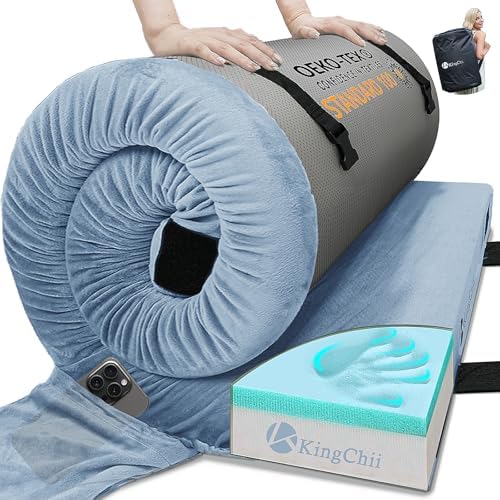 KingChii CertiPUR-US Memory Foam Camping Mattress, Portable Roll Up Travel Car by KingChii