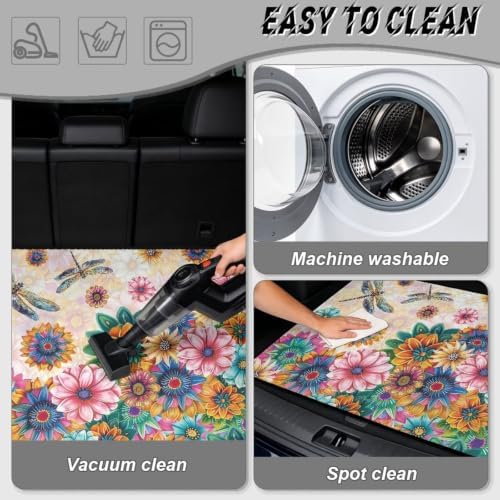 Floral Dragonfly Car Trunk Mat Universal Fit 29"x39" - Image 5