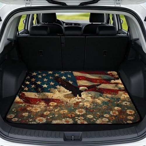 Eagle Daisy Field Universal Car Trunk Mat, Waterproof Cargo Liner by Mintulipy