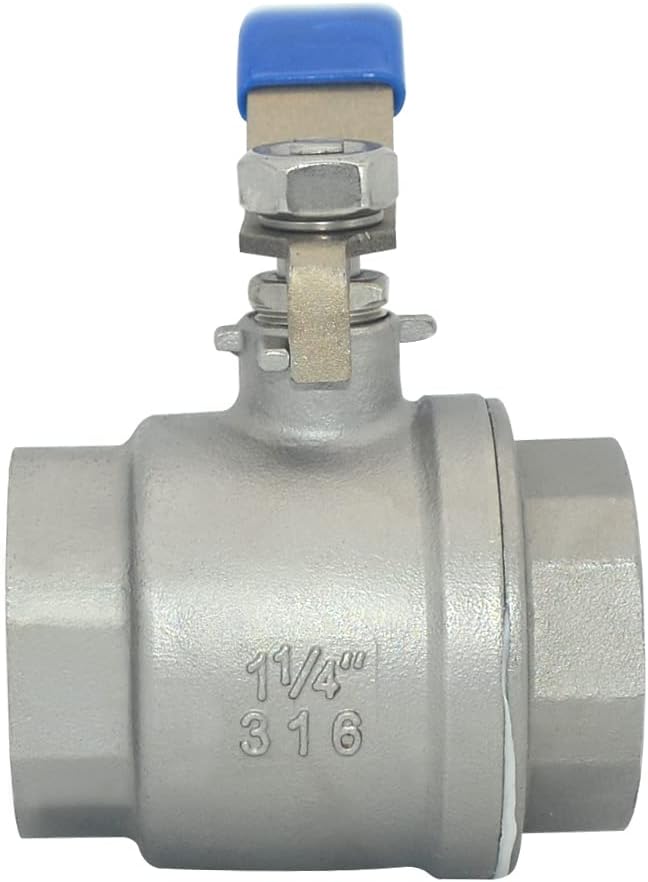 DAN SPEED 1-1/4" Female 316 Stainless Steel Full Port Ball Valve Vinyl Handle - Image 7