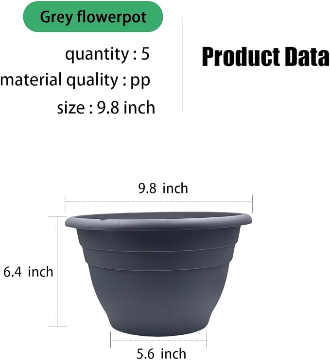 RooTrimmer 5 Pack 10 Inch Plant Pots - Image 3
