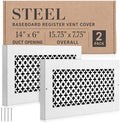 Lewtemi 2 Pack Baseboard Register Vent 14'' x 6'' Duct Opening Size, Heavy Duty by Lewtemi