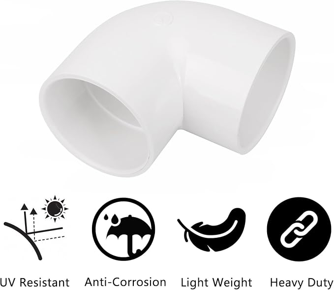 3 Inch 90 Degree Elbow 2 Way Right Angle PVC Pipe Fitting, Furniture Build - Image 3