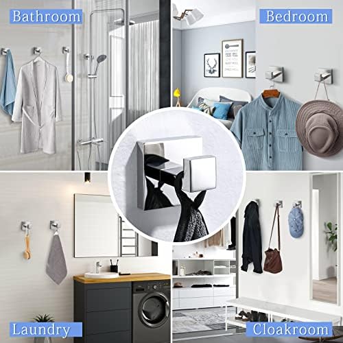 TQKAG Bathroom Towel Hook, 2 Pack Coat Robe Holder, Brushed Nickel - Image 3