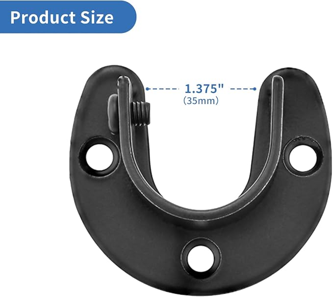 Rise age 1-3/8 Inch Closet Rod Brackets, Closet Rod Holders - Image 2
