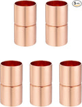 Straight Coupling Copper Fittings 1/4 inch Copper Pipe Welding Joint Connector by ZOWZEA