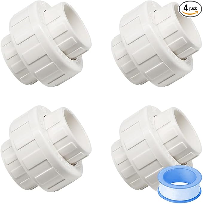4PCS 1/2 Inch PVC Union Coupling Pipe Fittings by HayEastdor