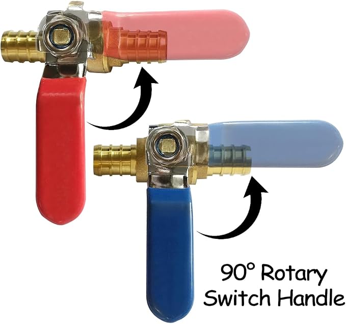 Uenede Brass 1/2 Inch PEX Ball Valve, Pipe Crimp Fitting - Image 4