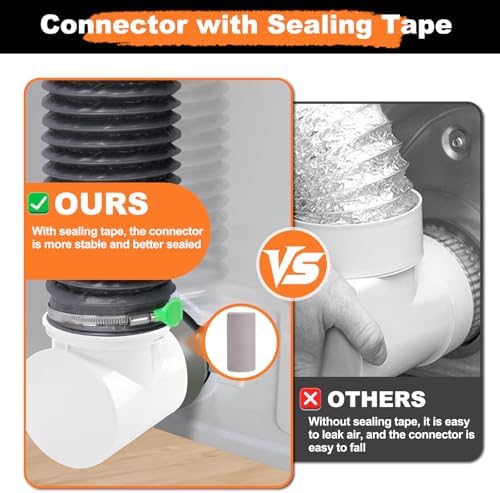 Dryer Vent Hose Connector Kit, 90 Degree Dryer Vent Elbow+10ft 6-Layer Flexible - Image 7