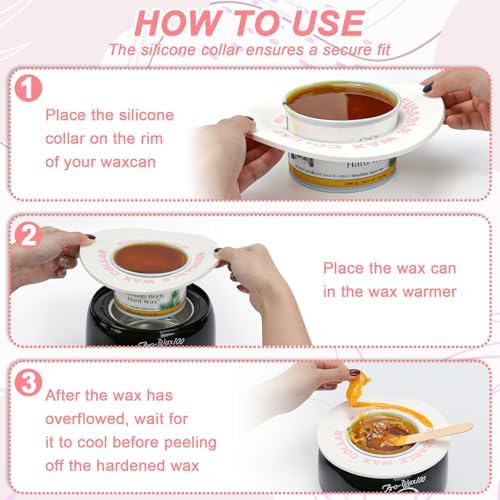 2 PCS Reusable Silicone Wax Collars Fits Most 14 Oz Wax Pot Liner Collar Clean - Image 5