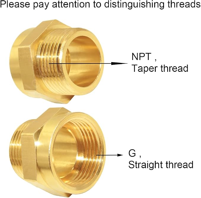 Joywayus Brass Fitting 1" G Thread Female×1" NPT Thread Male Brass Pipe Fitting - Image 3