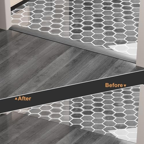 Floor Transition Strip for Carpet to Tile, Dark Grey - Image 5