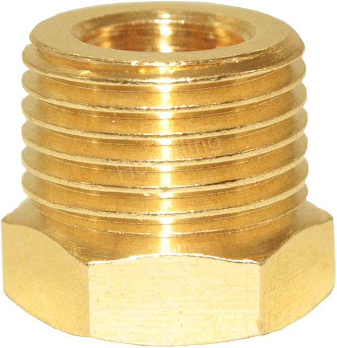 Hooshing 6PCS Brass Reducer Hex Bushing 1/2" NPT Male x 1/4" NPT Female | Heavy - Image 4
