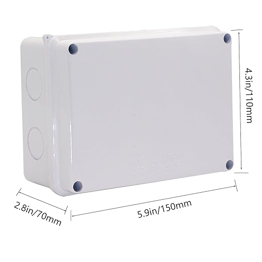 Electrical Box, ABS Plastic Project Box Power Cord Enclosure White 5.9 x 4.3 x - Image 2