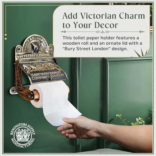 Renovators Supply Manufacturing Antique Brass Wall Mount Toilet Tissue Paper - Image 5