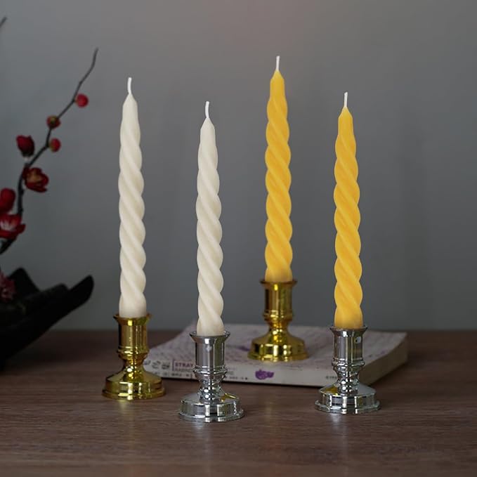 TELOSMA Spiral Beeswax Taper Candles, 7 Inch Tall - Image 7