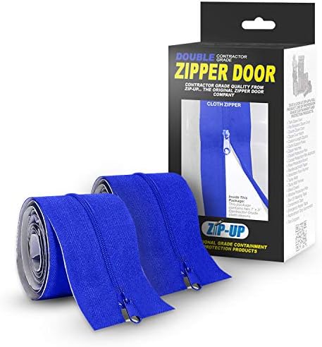 ZIP-UP 84" x 3" Cloth Zipper Door Twin Pack, Self Adhesive, Tight Seal by Zip-UpProducts