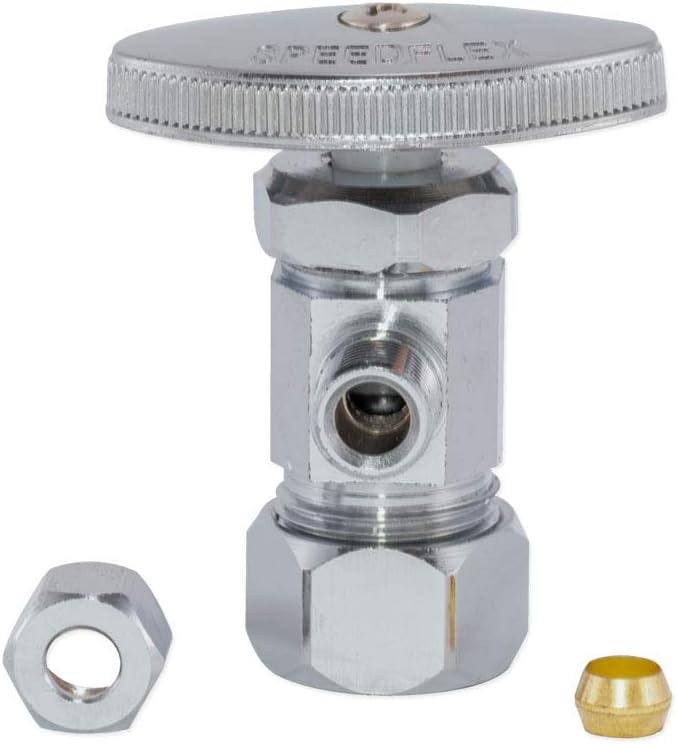 Eastman 5/8 Inch OD Compression x 1/4 Inch OD Compression Multi-Turn Angle Stop - Image 2