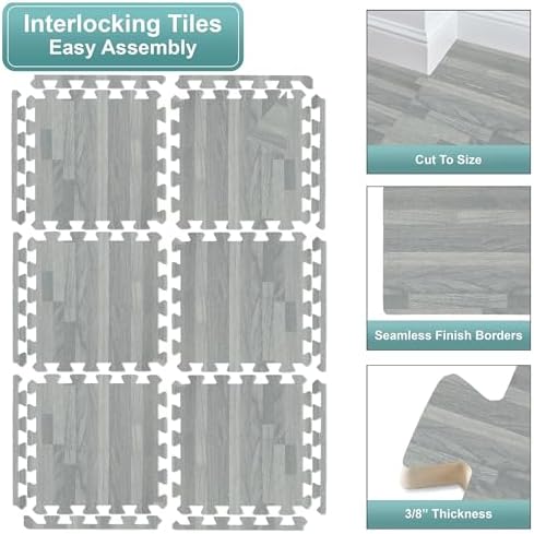 Sorbus Wood Grain Foam Floor Tiles - Image 4