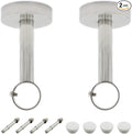 2 Pack Ceiling Mount Bracket, Stainless Steel Wardrobe Pipe Bracket Rod Holder by MetalTools