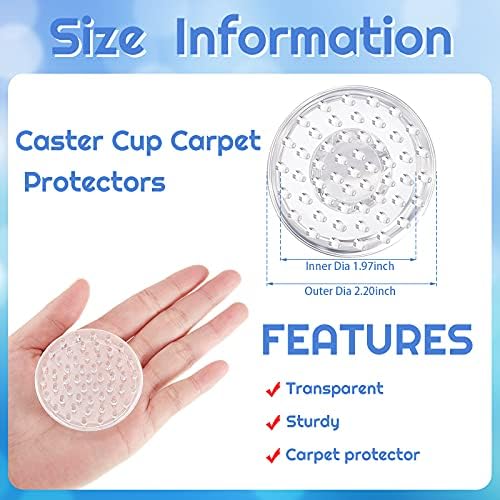 Jetec 16 Pcs Carpet Protectors Furniture Leg Spiked Caster Cups - Image 2