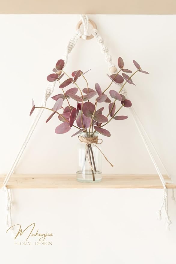 Muhanjia Artificial Eucalyptus Stems in Glass Vase - Image 3