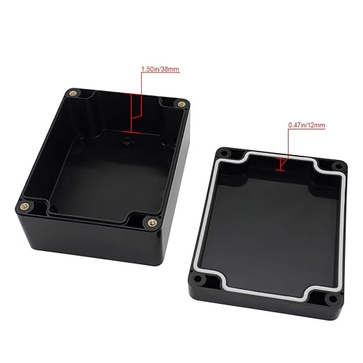 ABS Plastic Electrical Project Case Power Junction Box, Project Box Black 4.5" - Image 4