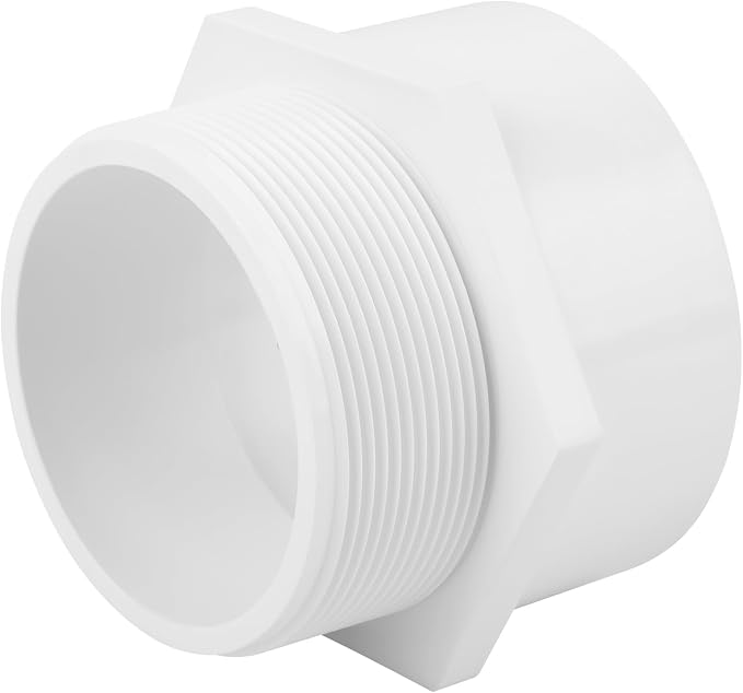 4" PVC Male Adapter Pipe Fittings, 2-Way PVC Slip Hose Adapter Coupling - Image 3
