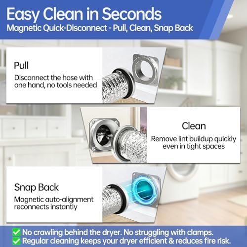 BLOFK DV180 Magnetic Dryer Vent Connector Kit, Fits 4" Dryers - Image 5