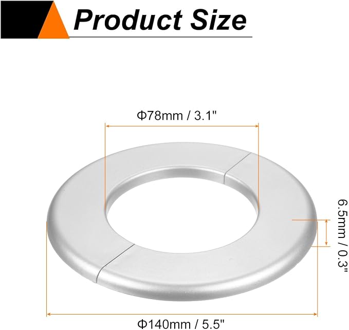 HARFINGTON 2pcs Wall Split Flange 78mm/3.1" Self-Adhesive Plumbing Cover Plates - Image 2