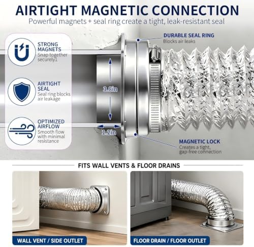 Magnetic Dryer Vent Connector Kit DV180 4-Inch Dryer Vent Coupling - Image 4