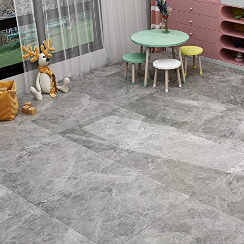 Livelynine 32 Pack Peel and Stick Floor Tile Grey 12X12 Inch Marble Look Vinyl - Image 3