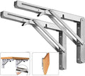 16 Inch Folding Shelf Brackets, 2 Pack Stainless Steel Heavy Duty L Bracket by ANDICEQY