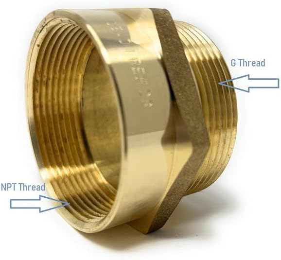 Cascada Lead-Free 2 1/2" G Thread Male to NPT Female Adapter | G Thread Male to - Image 3